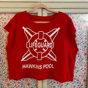 Hot Topic Red Lifeguard Hawkins Pool Top